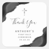 ブラック・シルバーAgate最初の聖なる聖餐式 スクエアシール (正面)