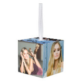 ブラック&シルバーGRAD 5-Photo Keepsake キューブオーナメント (裏面アングル)