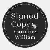 ブラック |シンプル署名済みコピー作家の作者名 ラウンドシール (正面)