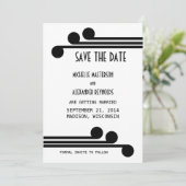 ブラック シンプル デコ Chic Save the Date 招待状 (スタンド正面)