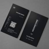 ブラック、シンプル、ミニマリスト、ラグジュアリー、宝石ダイヤモンド 名刺