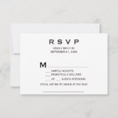 ブラック ジオメトリック マーブル 曲リクエスト RSVP カード (裏面)