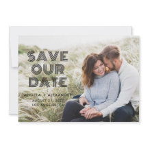 ブラック ジオメトリック レトロ フォト ウェディング