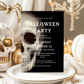 ブラック スカル ハロウィン インビテーション