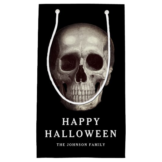 ブラック スカル ハロウィン スモールペーパーバッグ (正面)