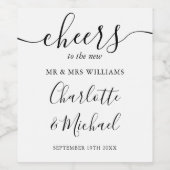 ブラック・スクリプト夫妻への応援結婚 ワインラベル (シングルラベル)