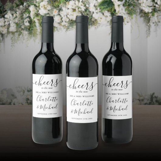ブラック・スクリプト夫妻への応援結婚 ワインラベル