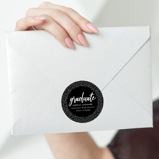 ブラック |スクリプト形式の卒業 ラウンドシール