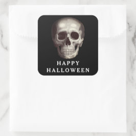 ブラック スケアリー スカル 大人 ハロウィン スクエアシール