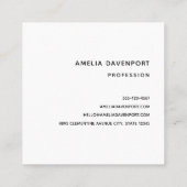 ブラック&スタイリッシュホワイトのピアノ鍵写真 スクエア名刺 (裏面)