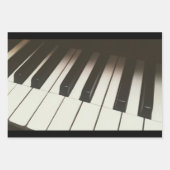 ブラック&スタイリッシュホワイトのピアノ鍵写真 ラッピングペーパーシート (正面3)