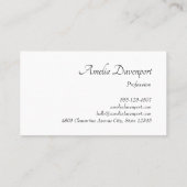 ブラック&スタイリッシュホワイトのピアノ鍵写真 名刺 (裏面)