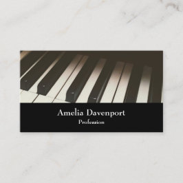 ブラック&スタイリッシュホワイトのピアノ鍵写真 名刺