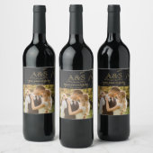 ブラック&スタイリッシュ金ゴールドアニバーサリーワインボトルラベル ワインラベル (ボトル)