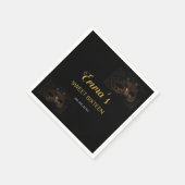 ブラック&スタイリッシュ金ゴールドマスカレードマスク16誕生日 スタンダードカクテルナプキン (角)