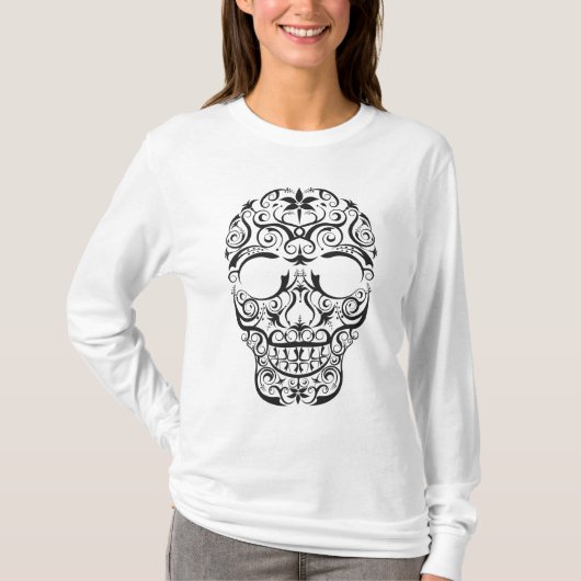 ブラック スタイリッシュ ドクロ Tシャツ (正面)