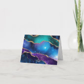 ブラック&スターズネイビーブルー金ゴールドサンキューカード サンキューカード (裏面)