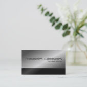 ブラック&スチールモダンデザイン名刺 名刺 (スタンド正面)