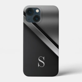 ブラック スチール メタリック モノグラム iPhone / iPad カバー