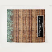 ブラック スノー ウッディ フォレスト バースデー フォト 背景 タペストリー (正面(横))