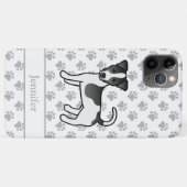 ブラック+スムースコート+ジャックラッセルテリア+犬+名前 Case-Mate iPhoneケース (裏面(横))