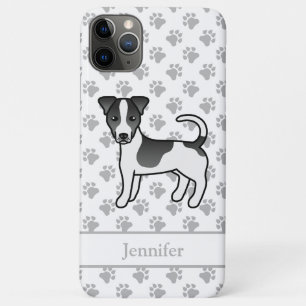 ブラック+スムースコート+ジャックラッセルテリア+犬+名前 iPhone 11 PRO MAXケース