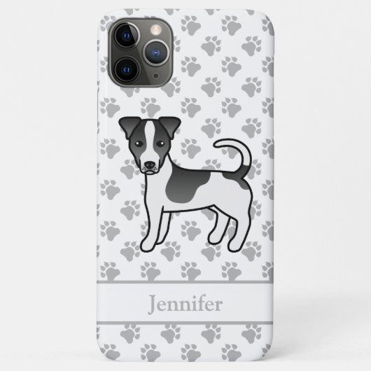 ブラック+スムースコート+ジャックラッセルテリア+犬+名前 Case-Mate iPhoneケース (裏面)