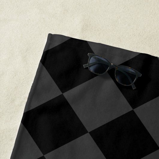 ブラック&スモーキーブラックダイヤモンドエレガント- & Timeless ビーチタオル (インサイチュ)