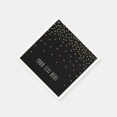 ブラック&スモールゴールドフォイル結婚紙吹雪のナプキン スタンダードカクテルナプキン (角)