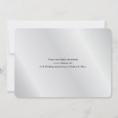 ブラック スワール & シルバー 結婚25周年 写真 招待状 (裏面)