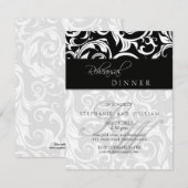 ブラック スワール モノグラム リハーサル ディナー カード (正面/裏面)