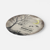 ブラック&セピア不気味シーンハローウィンパーティ ペーパープレート (アングル)