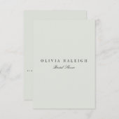 ブラック&セージエレガントブライダルシャワーへの招待 招待状 (正面/裏面)