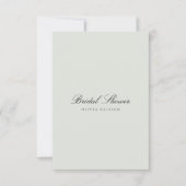 ブラック&セージエレガントブライダルシャワーへの招待 招待状 (正面)