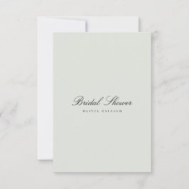 ブラック&セージエレガントブライダルシャワーへの招待 招待状