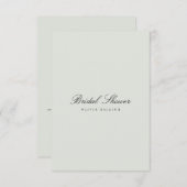 ブラック&セージエレガントブライダルシャワーへの招待 招待状 (正面/裏面)