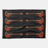 ブラック・タオルのエレキギター キッチンタオル (横)