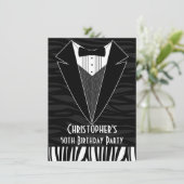 ブラック・タキシード男子50歳の誕生日パーティーへの招待 招待状 (スタンド正面)