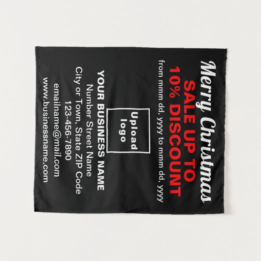 ブラック・タペストリーのビジネス・クリスマスセール タペストリー (正面(横))