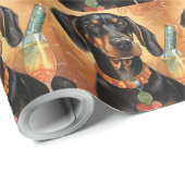 ブラック&タンの新年を迎える ラッピングペーパー (ロールコーナー)