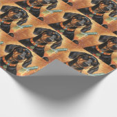 ブラック&タンの新年を迎える ラッピングペーパー (角)