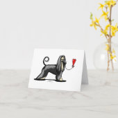 ブラック&タンアフガンハウンド カード (黄色い花)