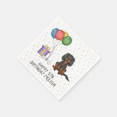 ブラック&タンカバリヤキングチャールズスパニエル犬誕生日 スタンダードカクテルナプキン (角)