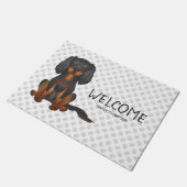 ブラック&タンカバリヤキングチャールズスパニエル犬&文字 ドアマット (アングル)