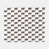 ブラック&タンカバリヤーキングチャールズスパニエル犬パターン フリースブランケット (正面(横))