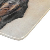 ブラック&タンクーンハウ絵画ンドズオリジナルドッグアート カッティングボード (角)