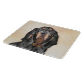 ブラック&タンクーンハウ絵画ンドズオリジナルドッグアート カッティングボード (角)