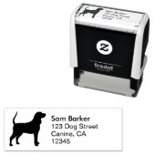 ブラック&タンコンハウンドシルエット差出人住所 セルフインキングスタンプ (インサイチュ)