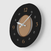 ブラック（タンシルバー/グレーセンター付） ラージ壁時計 (傾斜)