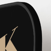 ブラック&タンストライプのモノグラム ピックルボールラケット (左詳細)